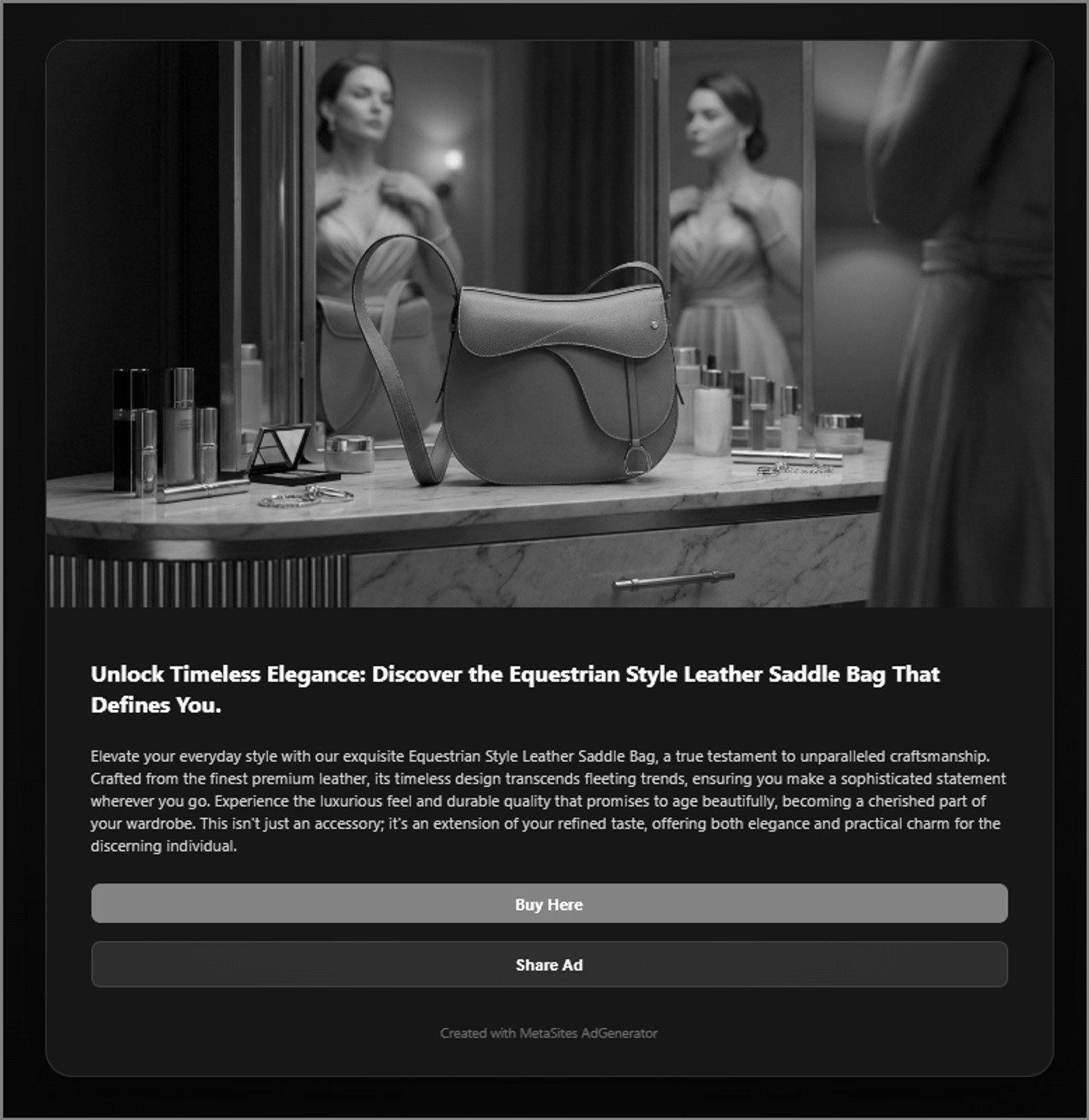 Fertige Ad - Leather Saddle Bag